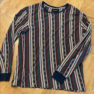 PacSun Striped Crew Neck Tee in Navy, Green, Burgundy, Cream